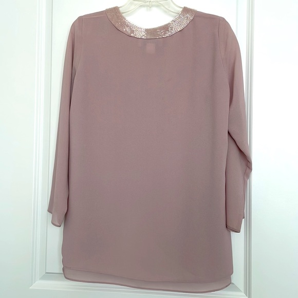 Patra 2-piece dress in dusky mauve with beaded collar - Picture 4 of 6